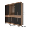 Guarda-Roupa Casal Joel 10 Portas 3 Gavetas com Espelho Nature/Preto Hp - Panorama Móveis