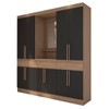 Guarda-Roupa Casal Joel 10 Portas 3 Gavetas com Espelho Nature/Preto Hp - Panorama Móveis
