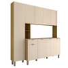 Armário de Cozinha com Balcão Talim 9 Portas 1 Gaveta Freijó/Soft - Panorama Móveis