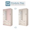 Guarda-Roupa Solteiro Trento 2 Portas 4 Gavetas com Espelho Flex Branco/Rosa - Panorama Móveis