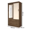 Guarda-Roupa Solteiro Trento 2 Portas 4 Gavetas com Espelho Flex Off White/Castanho - Panorama Móveis