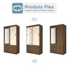 Guarda-Roupa Solteiro Trento 2 Portas 4 Gavetas com Espelho Flex Off White/Castanho - Panorama Móveis