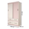 Guarda-Roupa Solteiro Trento 2 Portas 4 Gavetas Flex Branco/Rosa Chá - Panorama Móveis