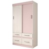 Guarda-Roupa Solteiro Trento 2 Portas 4 Gavetas Flex Branco/Rosa Chá - Panorama Móveis