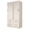 Guarda-Roupa Solteiro Trento 2 Portas 4 Gavetas Flex Branco/Rosa Chá - Panorama Móveis