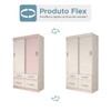 Guarda-Roupa Solteiro Trento 2 Portas 4 Gavetas Flex Branco/Rosa Chá - Panorama Móveis
