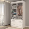 Guarda-Roupa Solteiro Trento 2 Portas 4 Gavetas Flex Branco/Rosa Chá - Panorama Móveis