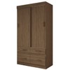 Guarda-Roupa Solteiro Trento 2 Portas 4 Gavetas Flex Castanho Hp/Off White - Panorama Móveis