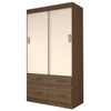 Guarda-Roupa Solteiro Trento 2 Portas 4 Gavetas Flex Castanho Hp/Off White - Panorama Móveis