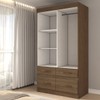 Guarda-Roupa Solteiro Trento 2 Portas 4 Gavetas Flex Castanho Hp/Off White - Panorama Móveis