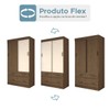 Guarda-Roupa Solteiro Trento 2 Portas 4 Gavetas Flex Castanho Hp/Off White - Panorama Móveis