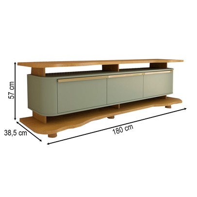Rack para TV Até 75 Polegadas Aracaju 3 Portas Naturalle/Pistache - Panorama Móveis