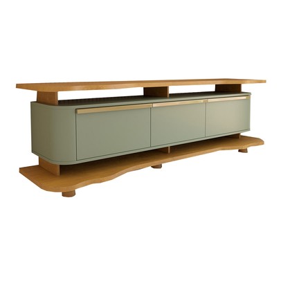 Rack para TV Até 75 Polegadas Aracaju 3 Portas Naturalle/Pistache - Panorama Móveis