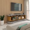 Rack para TV Até 75 Polegadas Aracaju 3 Portas Off White/Naturalle Fresado - Panorama Móveis