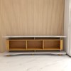 Rack para TV Até 75 Polegadas Aracaju 3 Portas Off White/Naturalle Fresado - Panorama Móveis