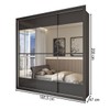 Guarda-Roupa Casal Materra 3 Portas 4 Gavetas com Espelho Preto - Panorama Móveis