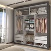 Guarda-Roupa Casal Materra 3 Portas 4 Gavetas com Espelho Preto - Panorama Móveis