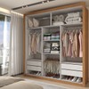 Guarda-Roupa Casal Materra 3 Portas 4 Gavetas com Espelho Cinamomo/Off White - Panorama Móveis