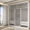 Guarda-Roupa Casal Materra 3 Portas 4 Gavetas com Espelho Branco - Panorama Móveis