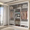 Guarda-Roupa Casal Materra 3 Portas 4 Gavetas com Espelho Branco - Panorama Móveis