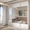 Guarda-Roupa Casal Materra 3 Portas 4 Gavetas com Espelho Branco - Panorama Móveis