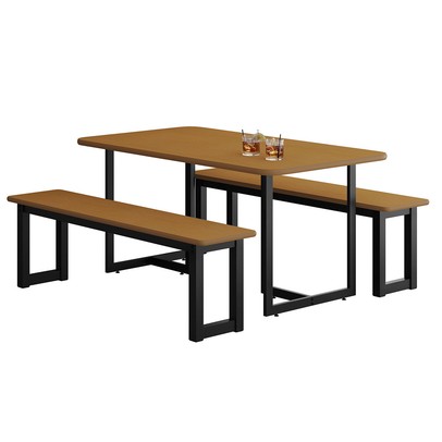 Mesa de Jantar 6 Lugares Imperatriz Preto/Nature - Art Panta