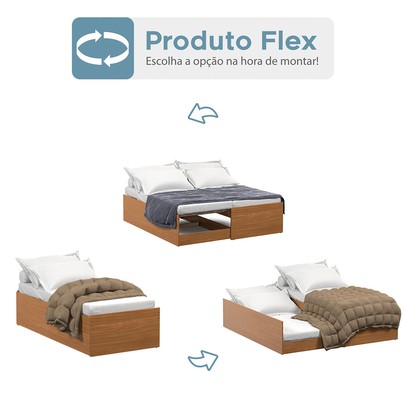 Cama Solteiro Bicama Matrix Flex Nature - Tebarrot