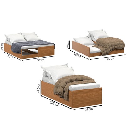 Cama Solteiro Bicama Matrix Flex Nature - Tebarrot