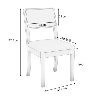 Mesa de Jantar 8 Lugares Loane com Vidro Madeira Maciça Off White/Fendi - Kappesberg