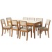 Mesa de Jantar 8 Lugares Loane com Vidro Madeira Maciça Off White/Fendi - Kappesberg