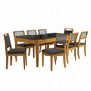 Mesa de Jantar 8 Lugares Loane com Vidro Madeira Maciça Preto/Titânio - Kappesberg