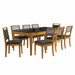 Mesa de Jantar 8 Lugares Loane com Vidro Madeira Maciça Preto/Titânio - Kappesberg