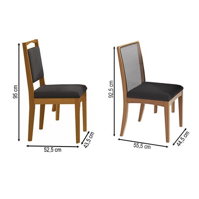 Mesa de Jantar 8 Lugares Loane com Vidro Madeira Maciça Preto/Titânio - Kappesberg