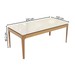 Mesa de Jantar 8 Lugares Loane com Vidro Madeira Maciça Off White/Fendi  - Kappesberg