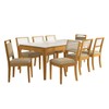 Mesa de Jantar 8 Lugares Loane com Vidro Madeira Maciça Off White/Fendi  - Kappesberg