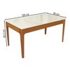 Mesa de Jantar 6 Lugares Avenna com Vidro Madeira Maciça Off White/Fendi - Kappesberg
