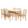 Mesa de Jantar 6 Lugares Avenna com Vidro Madeira Maciça Off White/Fendi - Kappesberg
