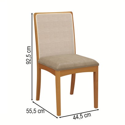 Mesa de Jantar 6 Lugares Avenna com Vidro Madeira Maciça Off White/Fendi - Kappesberg