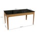 Mesa de Jantar 6 Lugares Avenna com Vidro Madeira Maciça Preto/Titanio - Kappesberg