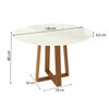Mesa de Jantar 4 Lugares Flávia com Vidro Madeira Maciça Off White/Fendi - Kappesberg