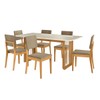 Mesa de Jantar 6 Lugares Thalia com Vidro Madeira Maciça Off White/Capuccino - Kappesberg