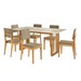Mesa de Jantar 6 Lugares Thalia com Vidro Madeira Maciça Off White/Capuccino - Kappesberg