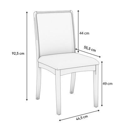 Mesa de Jantar 6 Lugares Késia com Vidro Madeira Maciça Off White/Capuccino - Kappesberg