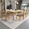 Mesa de Jantar 8 Lugares Elani com Vidro Madeira Maciça Off White/Capuccino - Kappesberg