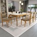 Mesa de Jantar 8 Lugares Elani com Vidro Madeira Maciça Off White/Capuccino - Kappesberg
