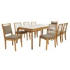 Mesa de Jantar 8 Lugares Elani com Vidro Madeira Maciça Off White/Capuccino - Kappesberg