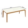 Mesa de Jantar 8 Lugares Elani com Vidro Madeira Maciça Off White/Capuccino - Kappesberg