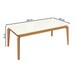 Mesa de Jantar 8 Lugares Elani com Vidro Madeira Maciça Off White/Capuccino - Kappesberg