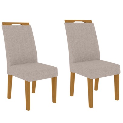 Cadeiras Kit 2 Cadeiras Evora Nature/Bege - Art Panta