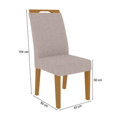 Cadeiras Kit 2 Cadeiras Evora Nature/Bege - Art Panta